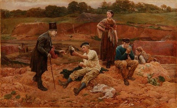 In The Brickfield (akvarel přes tužku zvýrazněný bílou na papíře) od Charles Green