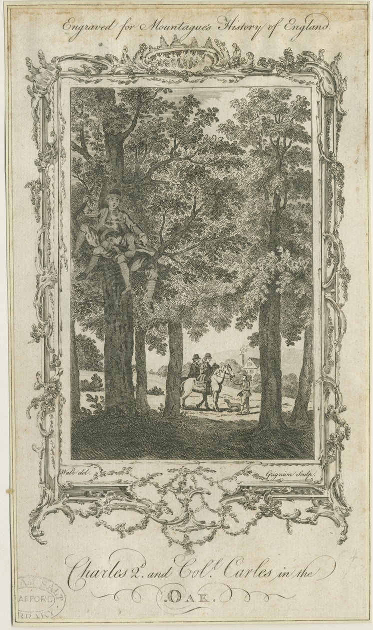 Boscobel - The Royal Oak: rytina a [?19. století] od Charles Grignion