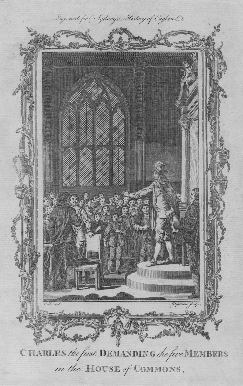 Karel I. požaduje pět členů v Dolní sněmovně, 1773. od Charles Grignion