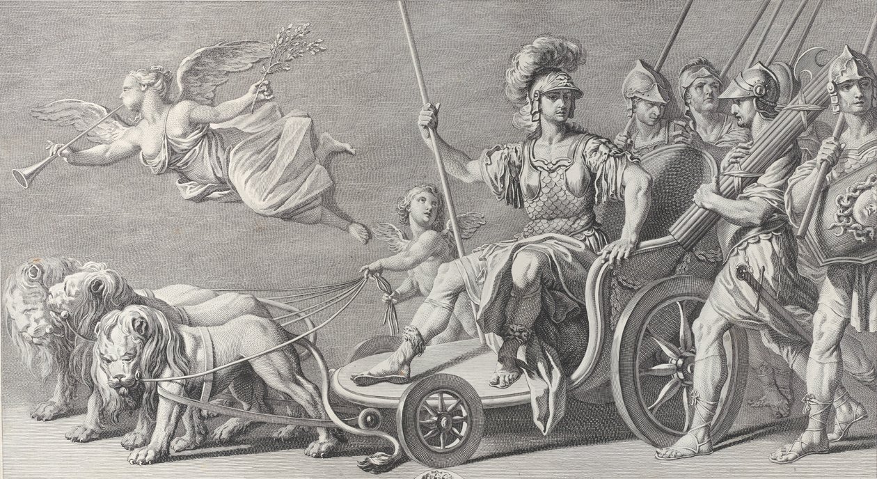 Mars na voze taženém třemi lvy, 1749. od Charles Grignion