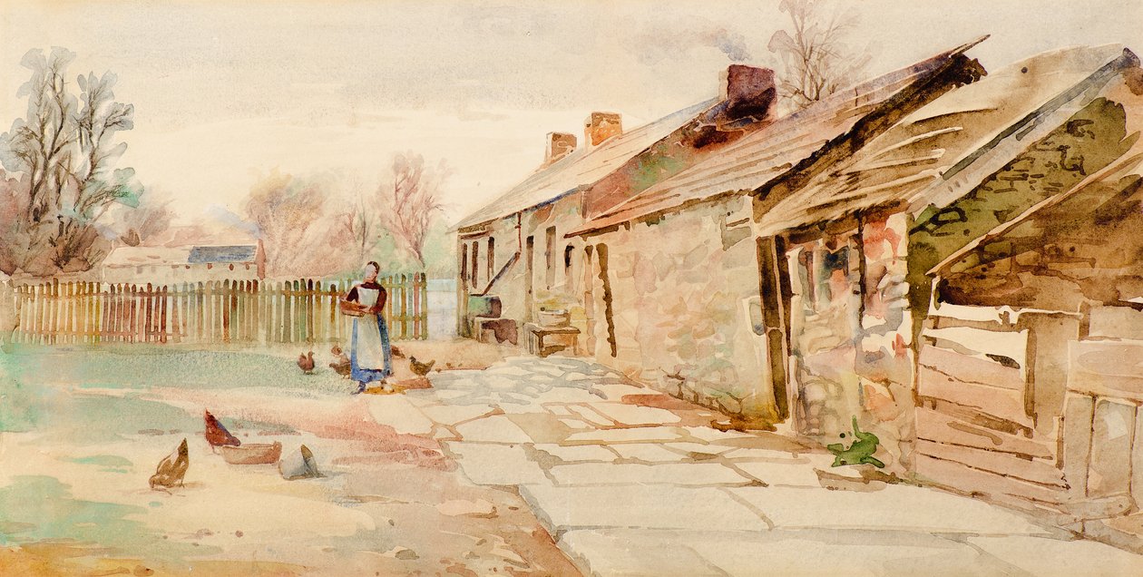 Staré chalupy (akvarel) od Charles Gustav Louis Phillips
