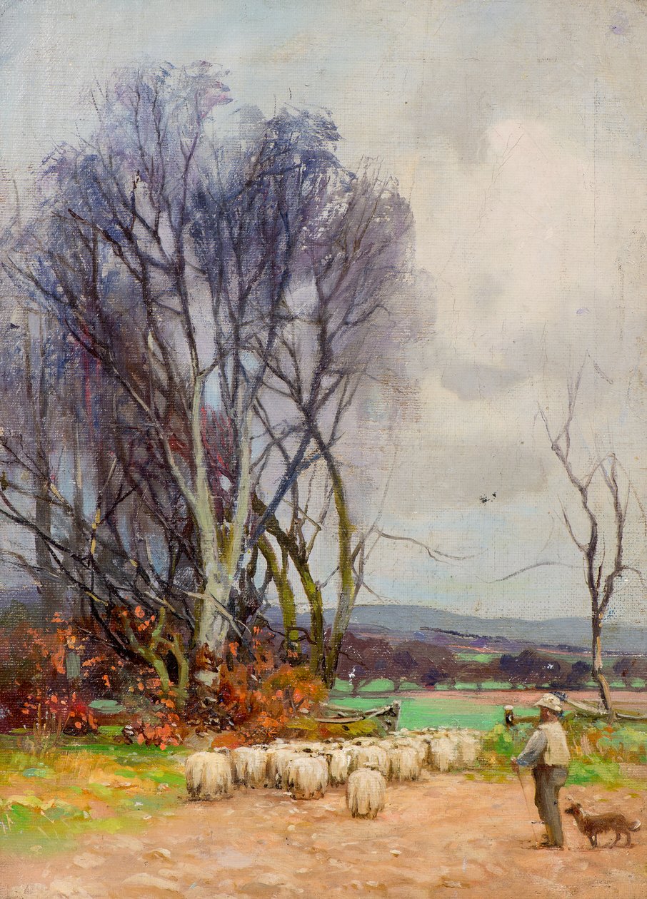 Pohled z Strathmartine Road, Downfield, Dundee (olej na plátně) od Charles Gustav Louis Phillips