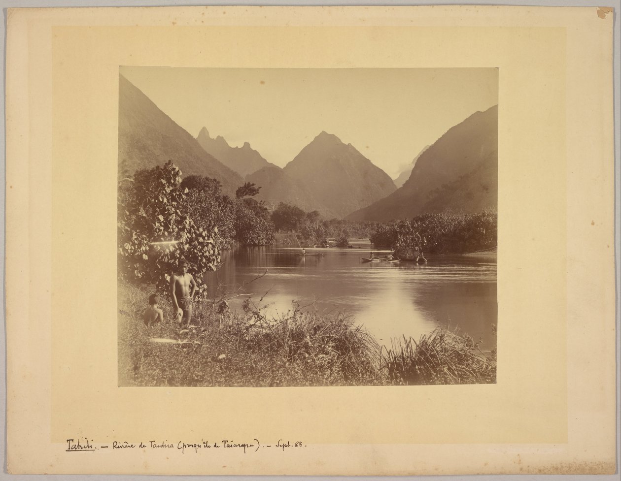 Tahiti. Řeka Taubira (poloostrov Taïarapu). od Charles Gustave Spitz