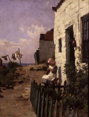 U dveří chaty od Charles Haigh Wood