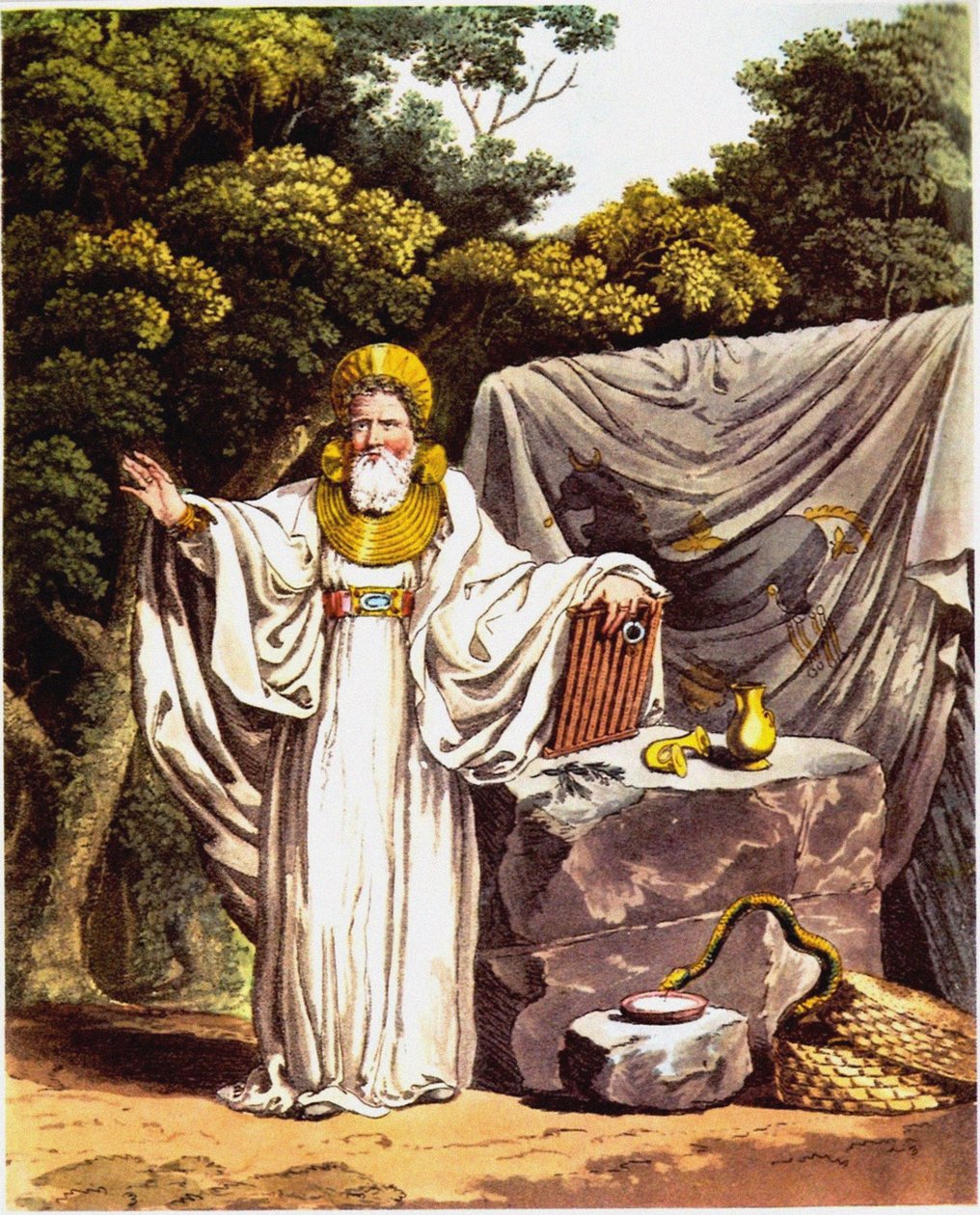 Arch-Druid ve svém úplném soudním kostýmu z Kostýmu původních obyvatel Britů od Charles Hamilton Smith