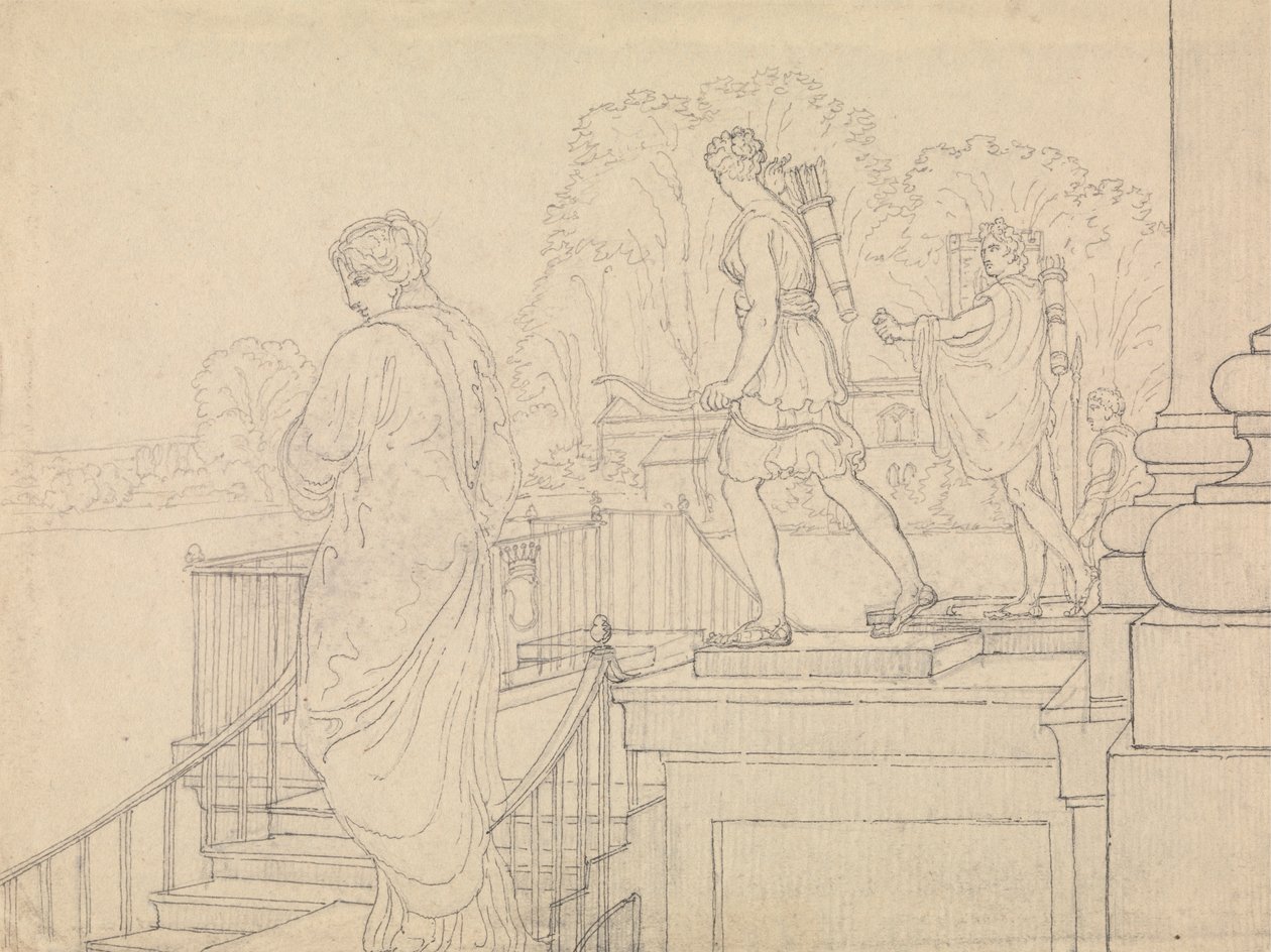 Veranda se sochami, Easton Neston, Northants od Charles Hamilton Smith