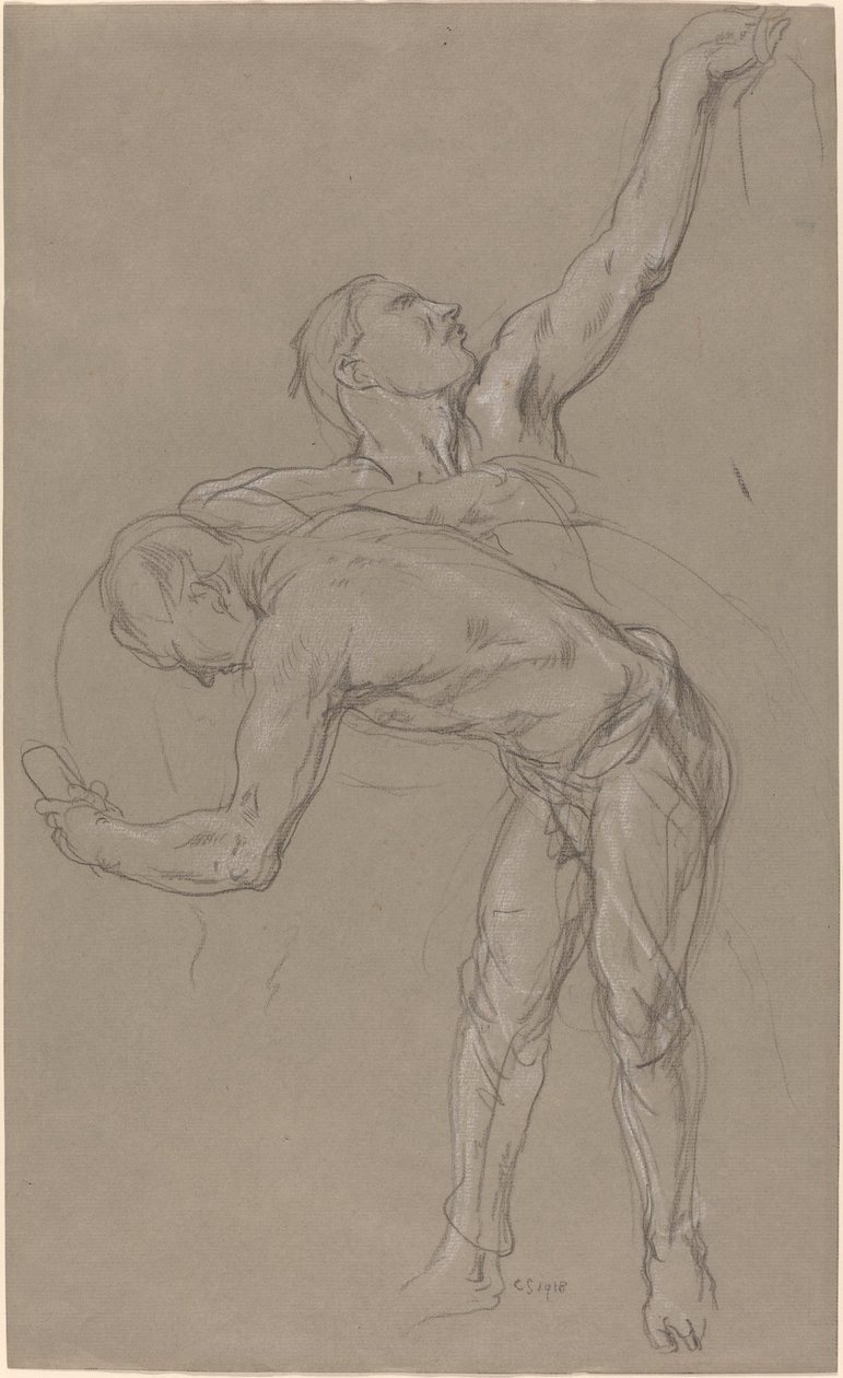 Dvě mužské postavy: Studie pro „Dobrého Samaritána“ od Charles Hazelwood Shannon
