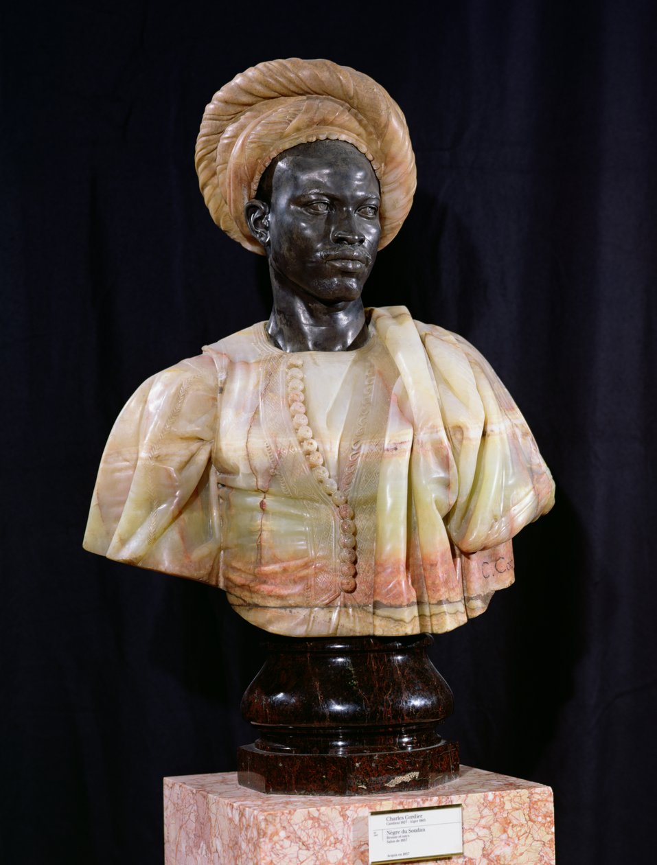 Busta súdánského muže, 1857 (onyx a bronz) od Charles Henri Joseph Cordier