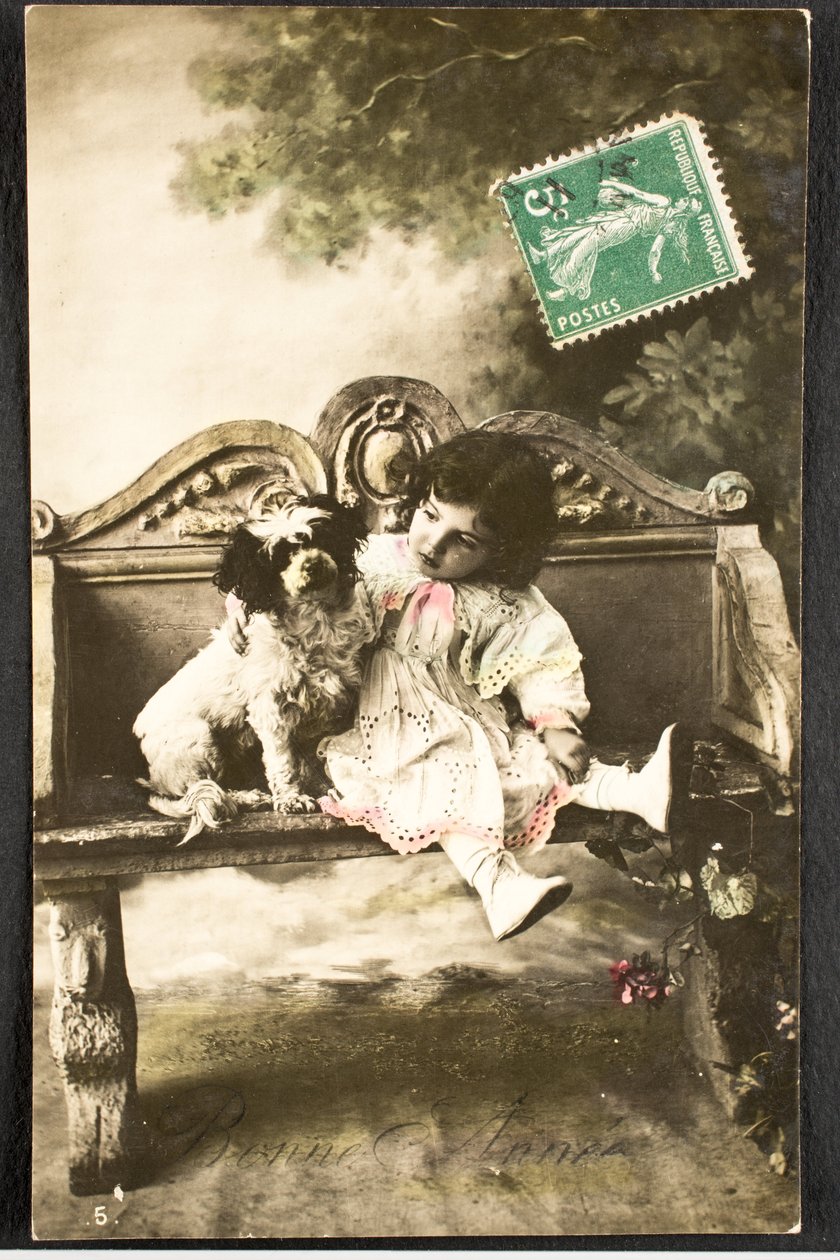 Stará pohlednice/Šťastný Nový Rok/Přání/Dítě od Augustus Kollner