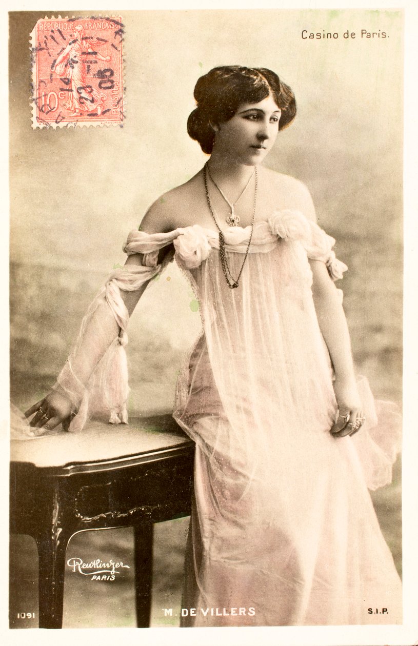 Stará pohlednice/M de Villers/Herečka/Casino de Paris od Augustus Kollner