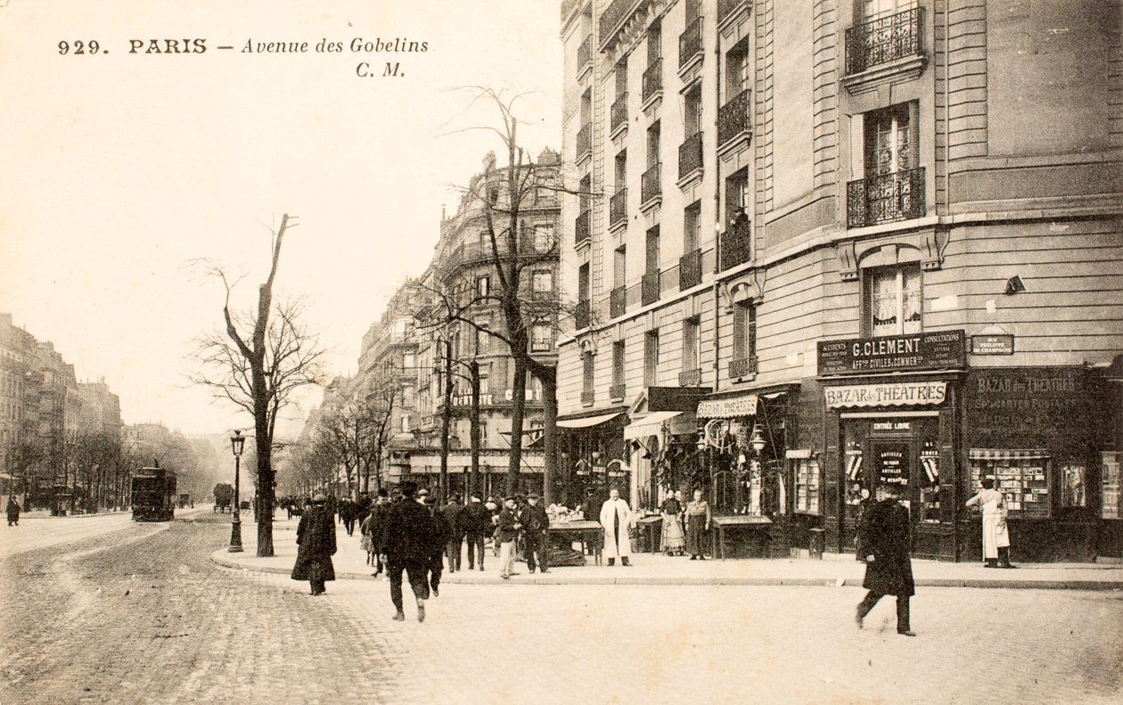 Pohlednice / Avenue des Gobelins / Paříž / Seina / Ile de France / Francie od Augustus Kollner