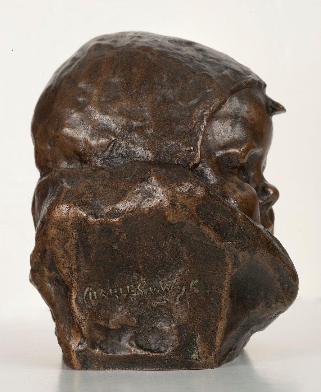 Baby with Bonnet: The Artists Son (bronz) od Charles Henri Marie van Wijk