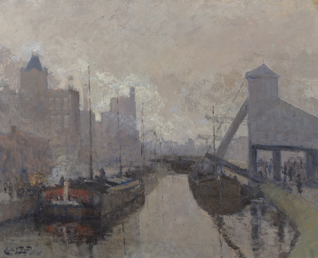 Kanál de Roubaix, asi 1910 (olej na plátně) od Charles Henry Bizard