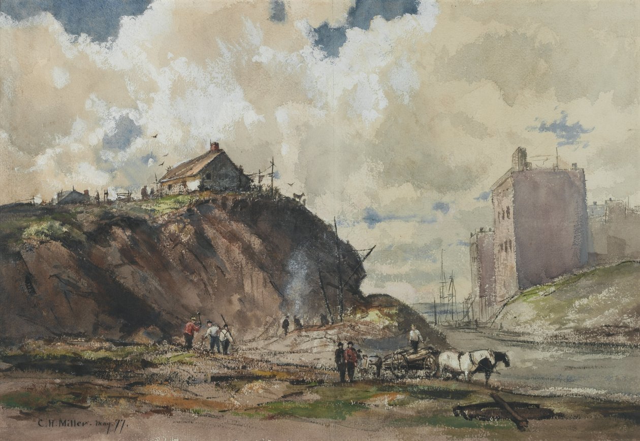 The Way the City is Build, 1877 (wc na papíře) od Charles Henry Miller