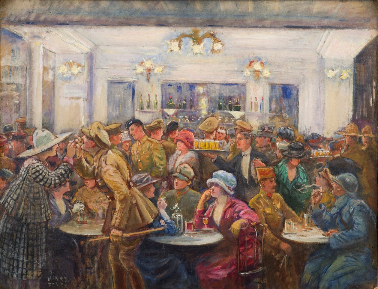 Breviář Olympie během přestávky, kolem roku 1918 (olej na plátně) od Charles Henry Tenre