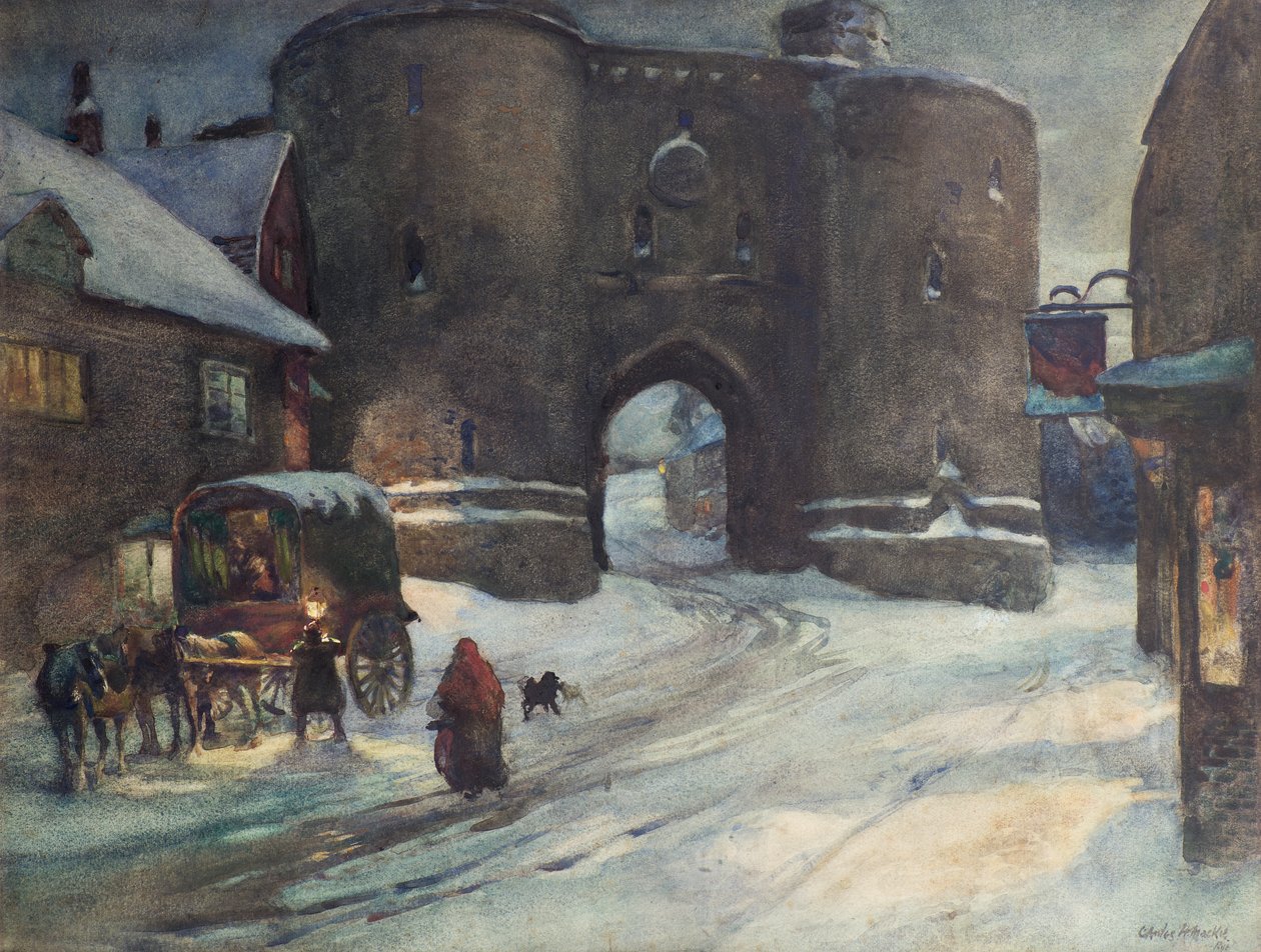 Žito v zimě, kolem roku 1903 (akvarel) od Charles Hodge Mackie