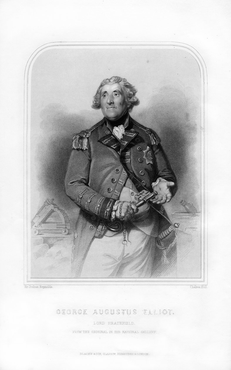 George Augustus Eliott, 1. baron Heathfield, skotský voják a guvernér Gibraltaru, 1870. od Charles Holl