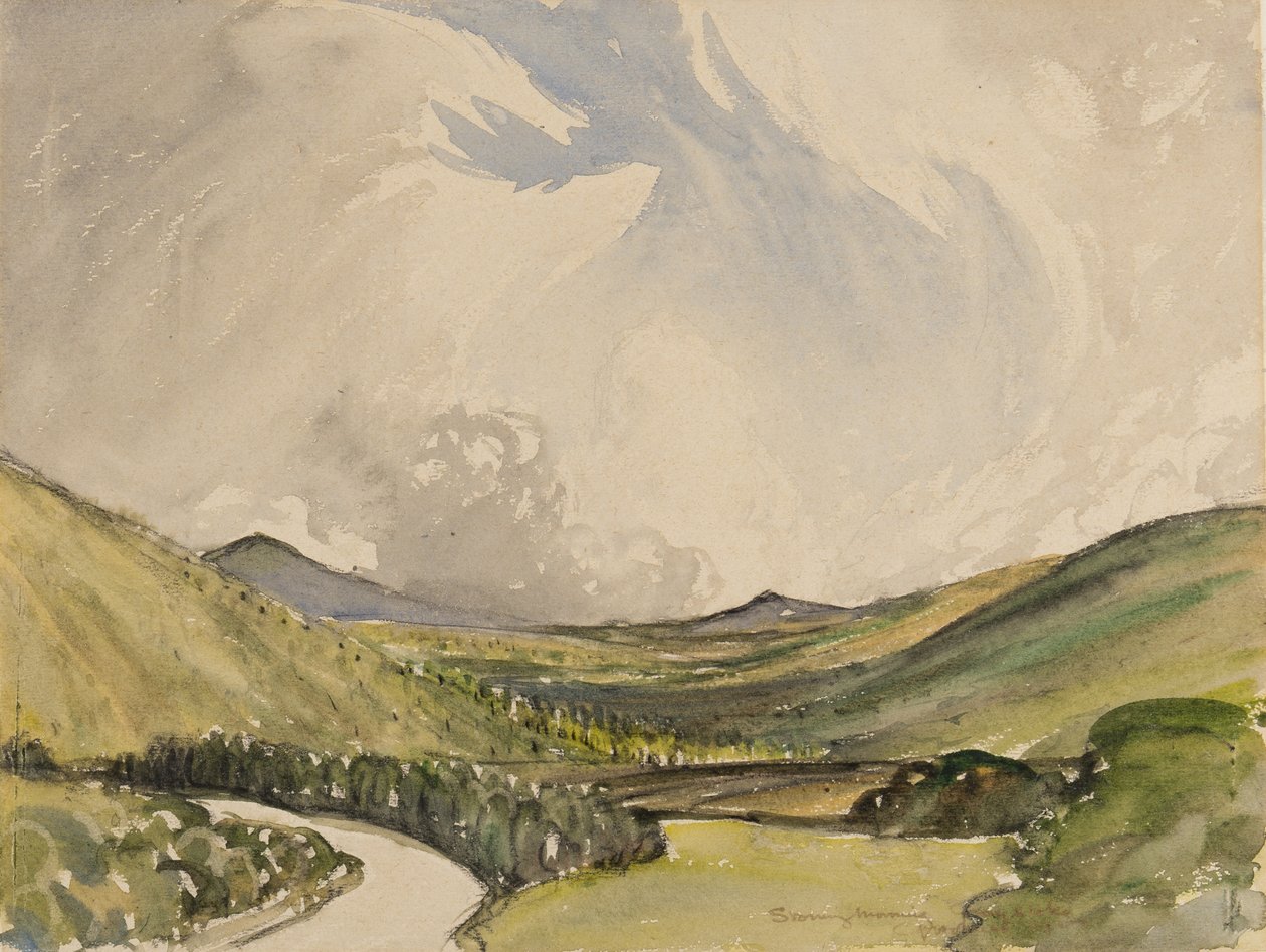 Bouřlivé ráno, Graystoke, Cumbria (wc na papíře) od Charles John Holmes