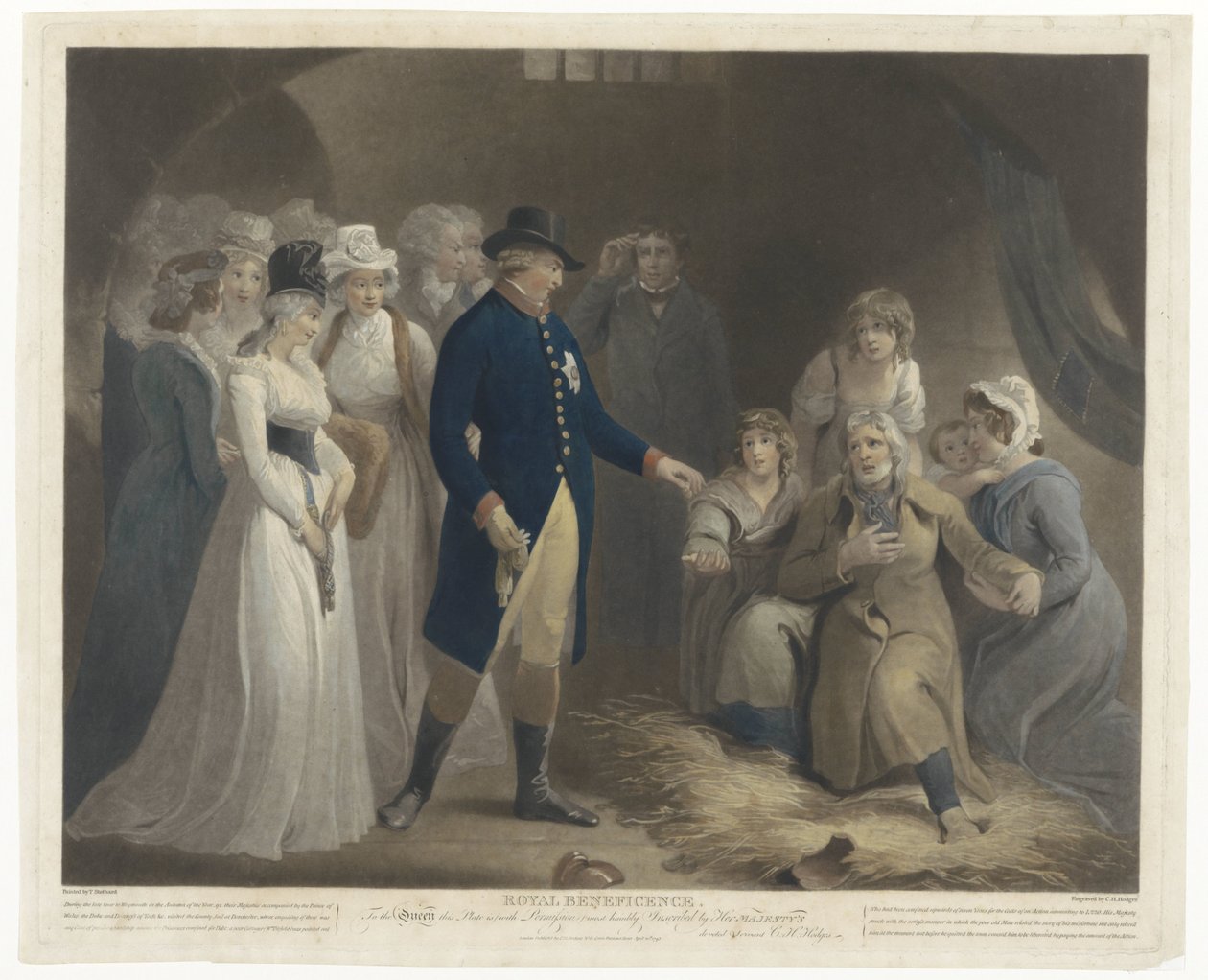George III navštíví věznici Dorchester se svou rodinou Royal Beneficence (titul na předmětu) od Charles Howard Hodges