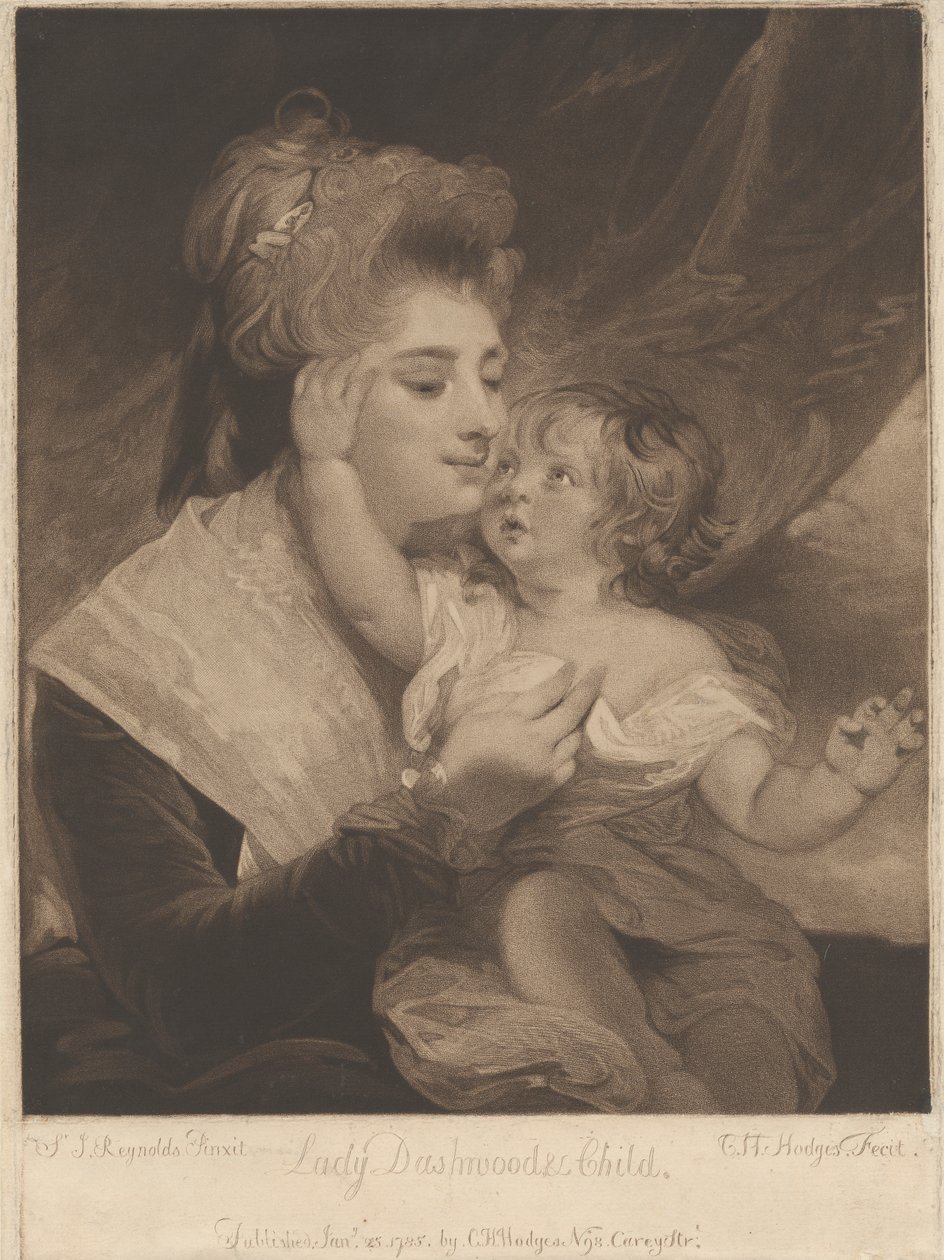 Lady Dashwood & Child od Charles Howard Hodges