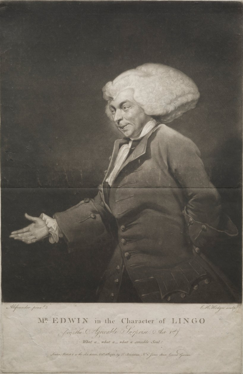 Pan Edwin v postavě Lingo, 1784. od Charles Howard Hodges
