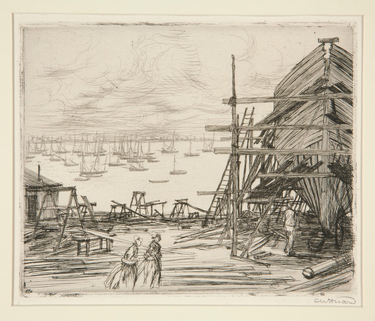 Staveniště v Cancale od Charles Huard