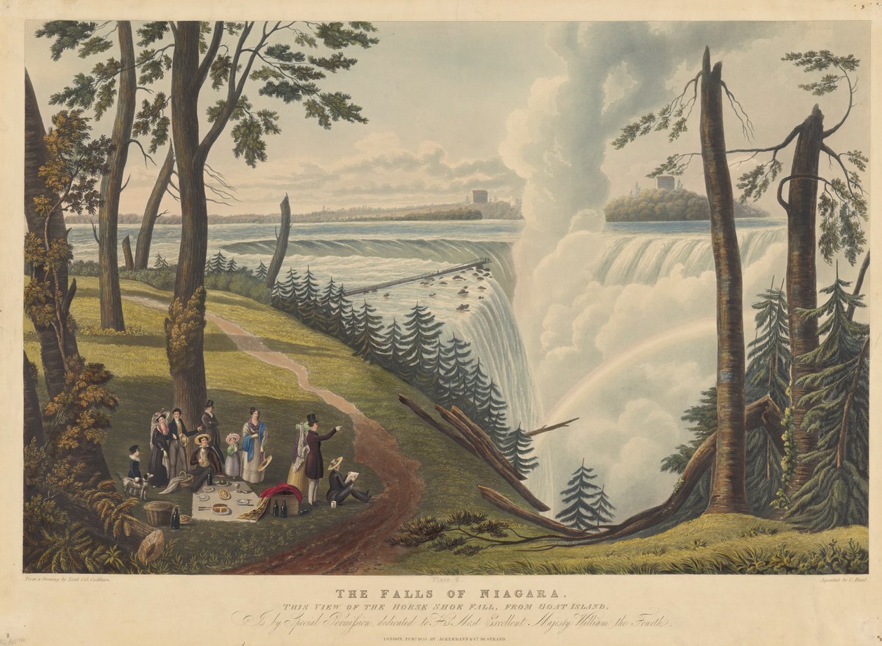 Niagarské vodopády od Charles Hunt after James Pattison Cockburn