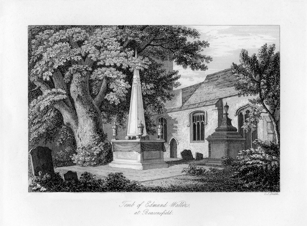 Hrob Edmunda Wallera, Beaconsfield, Buckinghamshire, 1840. od Charles J. Smith
