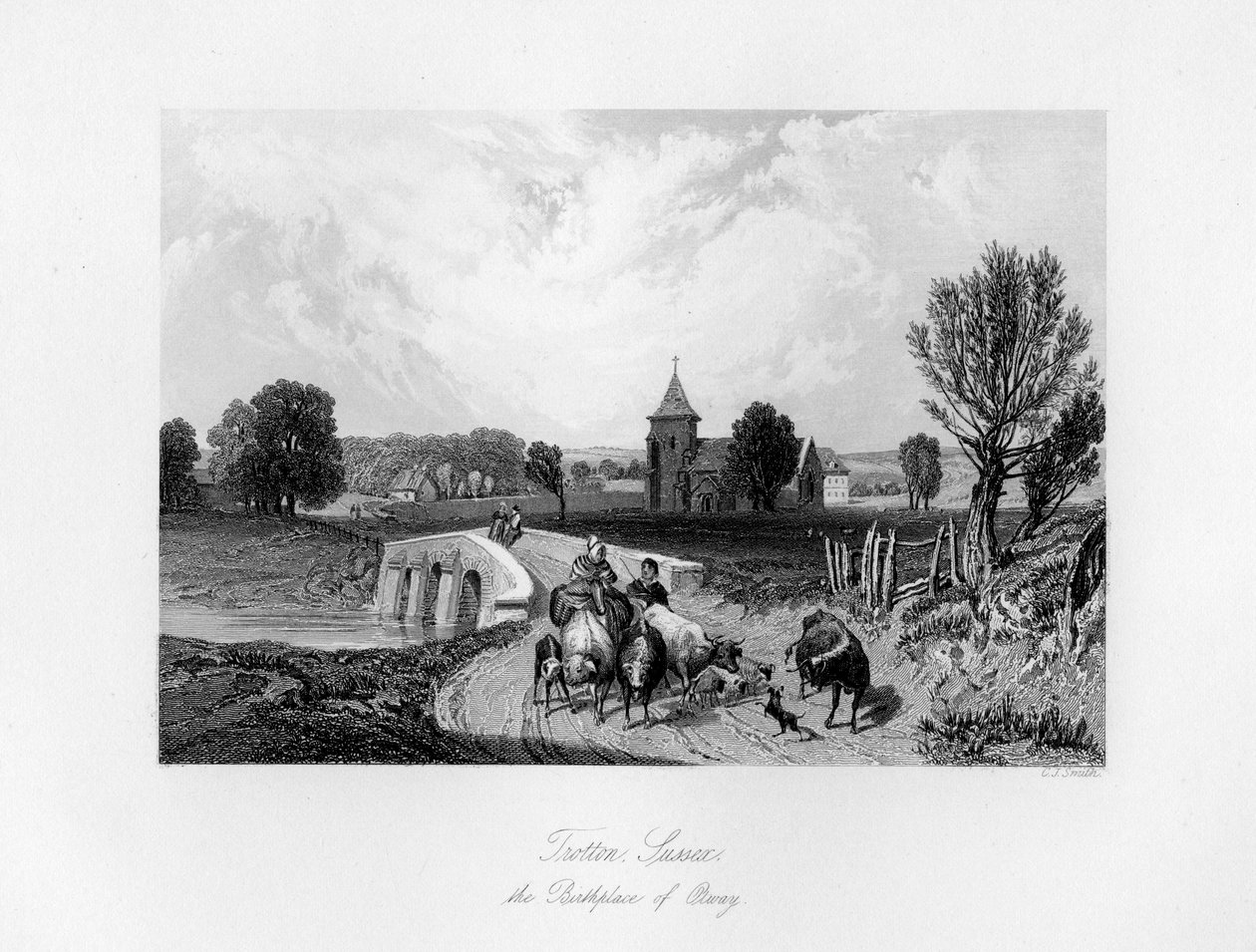 Trotton, Sussex, rodiště Otwaye, 1840 od Charles J. Smith