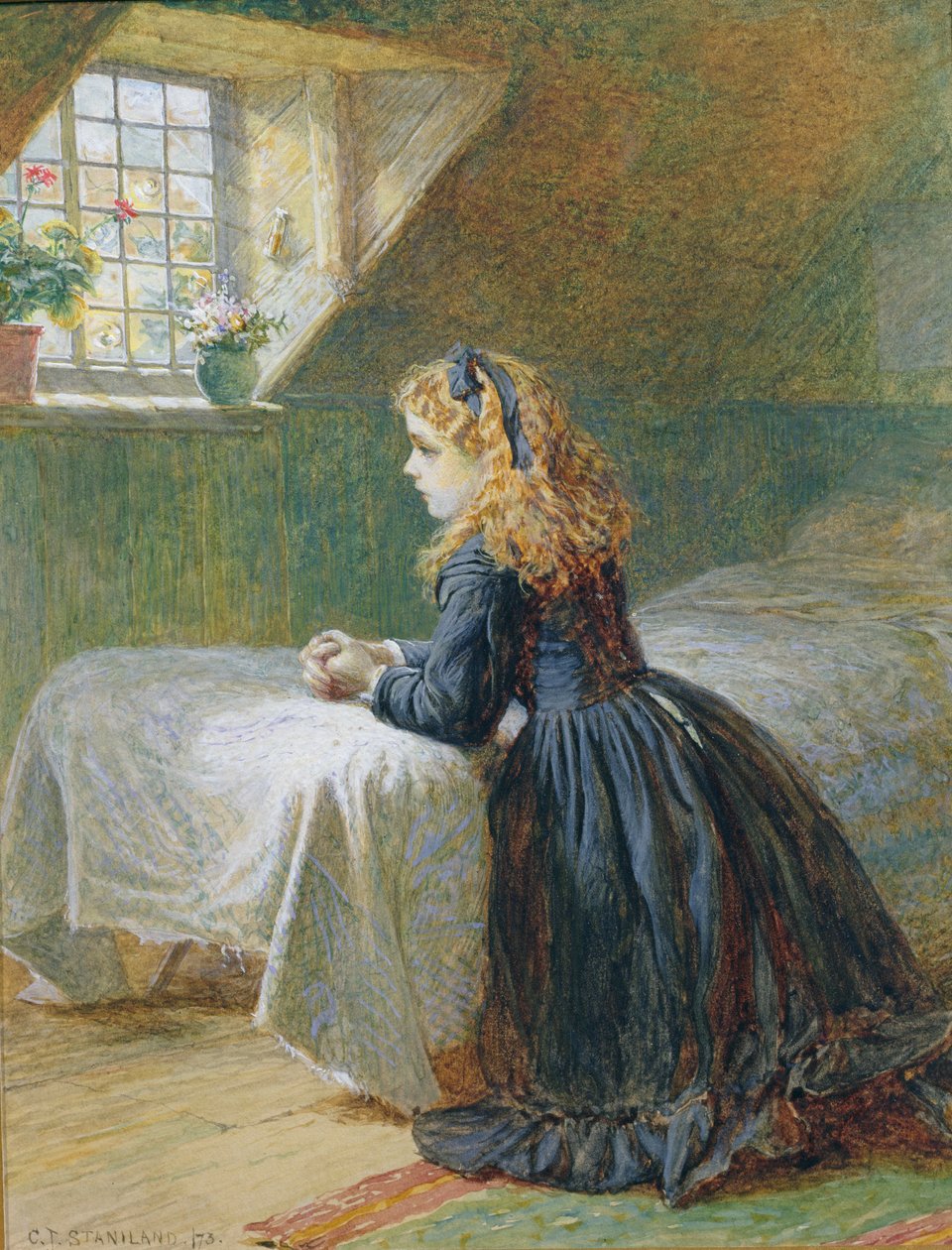 Ranní modlitby, 1873 od Charles J. Staniland