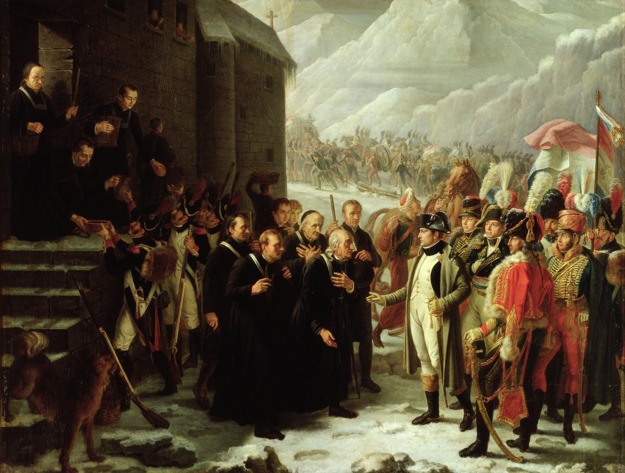 První konzul na návštěvě hospice Mont Saint-Bernard, 20. května 1800, 1810 od Charles Jacques Lebel