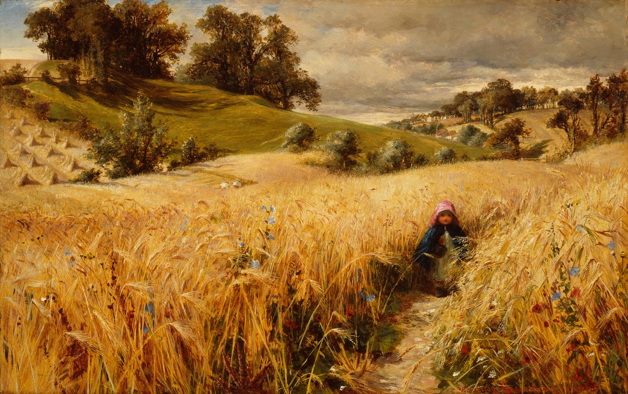 Coming Thro The Rye (olej na kartě) od Charles James (attr.to) Lewis
