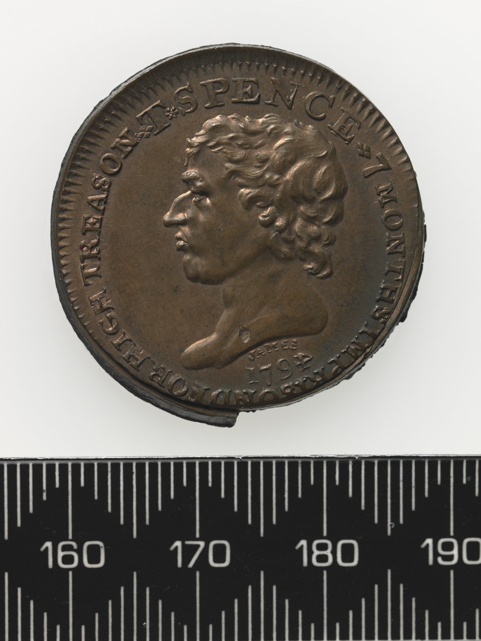Busta Thomase Spence Token, líc (měď) od Charles James
