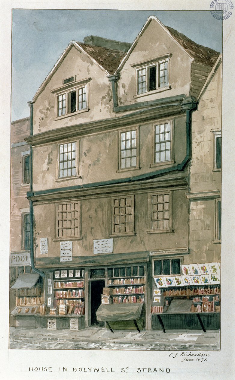Dům v Holywell Street, Strand, 1871 od Charles James Richardson