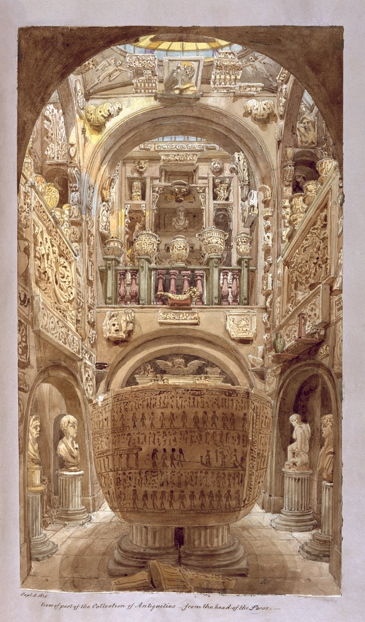 Pohled na část sbírky starožitností, 9. září 1825 od Charles James Richardson
