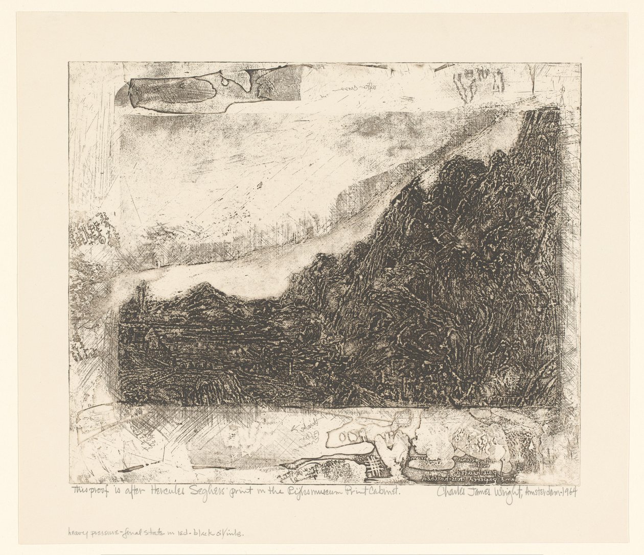 Skalnatá krajina se silnicemi a řekou od Charles James Wright (signed by artist)