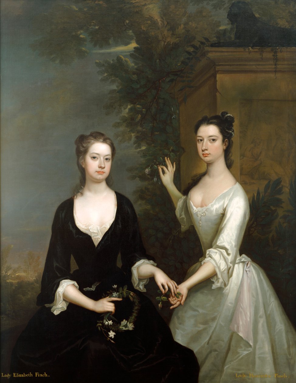 Lady Elizabeth a Lady Henrietta Finch, c1730-c1731 od Charles Jervas
