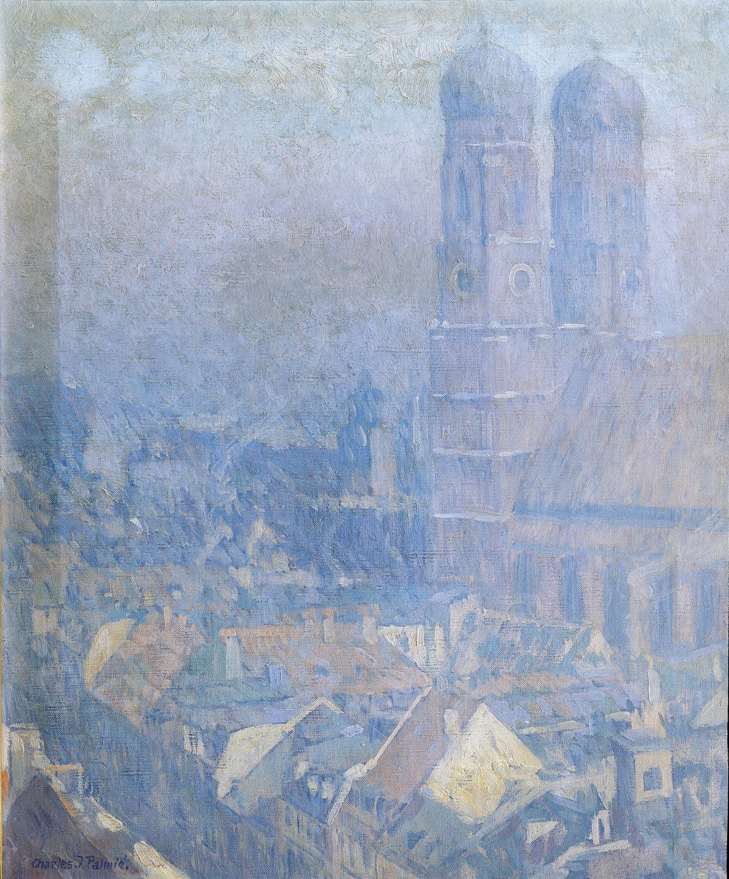Ranní mlha Mnichov od Charles Johann Palmié