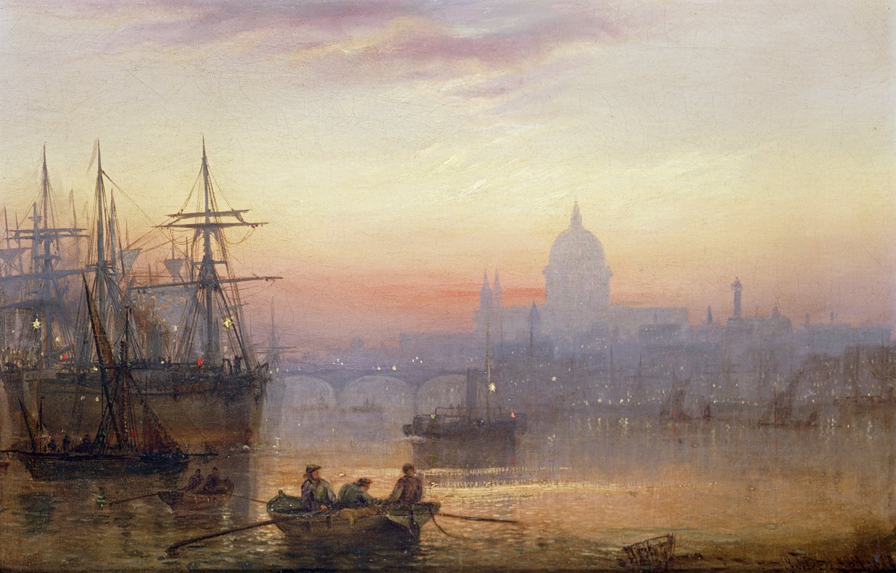 Londýnský bazén při západu slunce od Charles John de Lacy