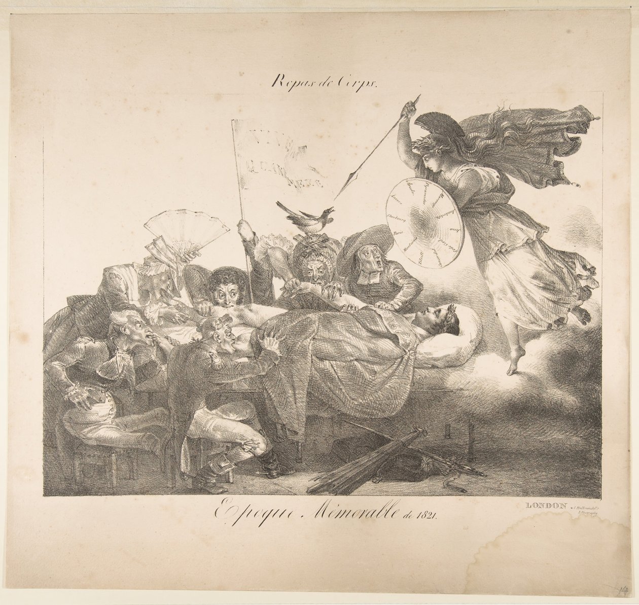 Tělová jídla. Památná éra 1821, 1821. od Charles Joseph Hullmandel
