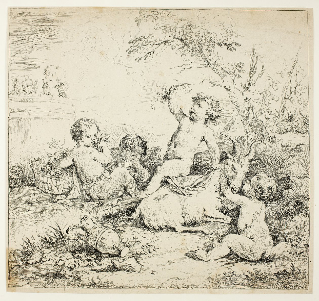 Cherubové s kozou od Charles Joseph Natoire