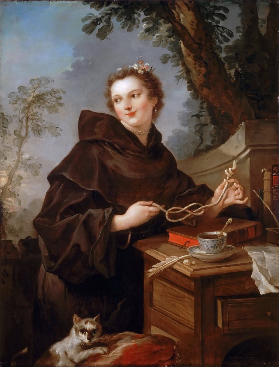 Louise Anne de Bourbon 1695-1758, hraběnka z Charolais od Charles Joseph Natoire