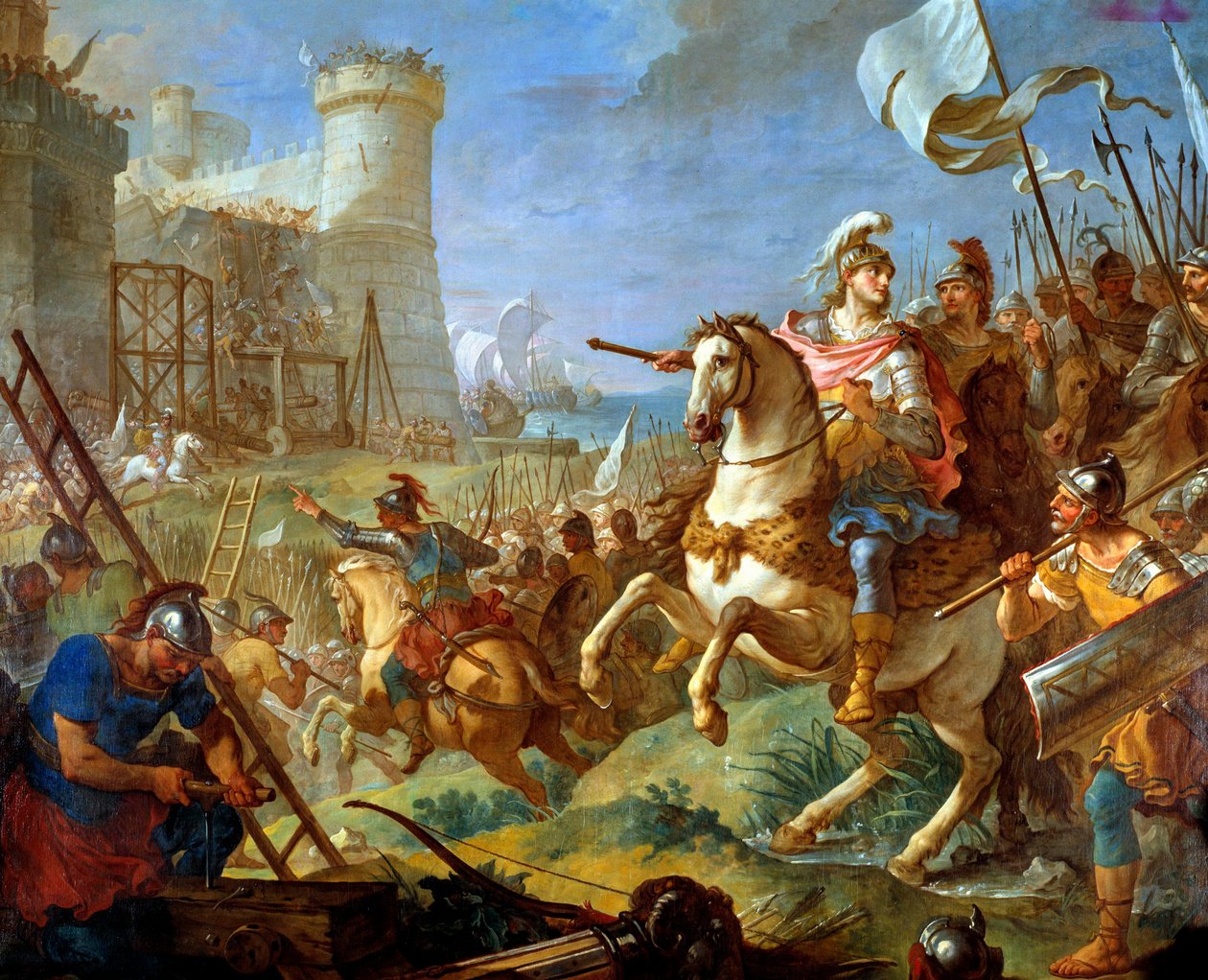 Obléhání města Arles Theodorikem II., králem Vizigótů Obraz od Charlese Josepha Natoire (Charles Joseph Natoire od Charles Joseph Natoire