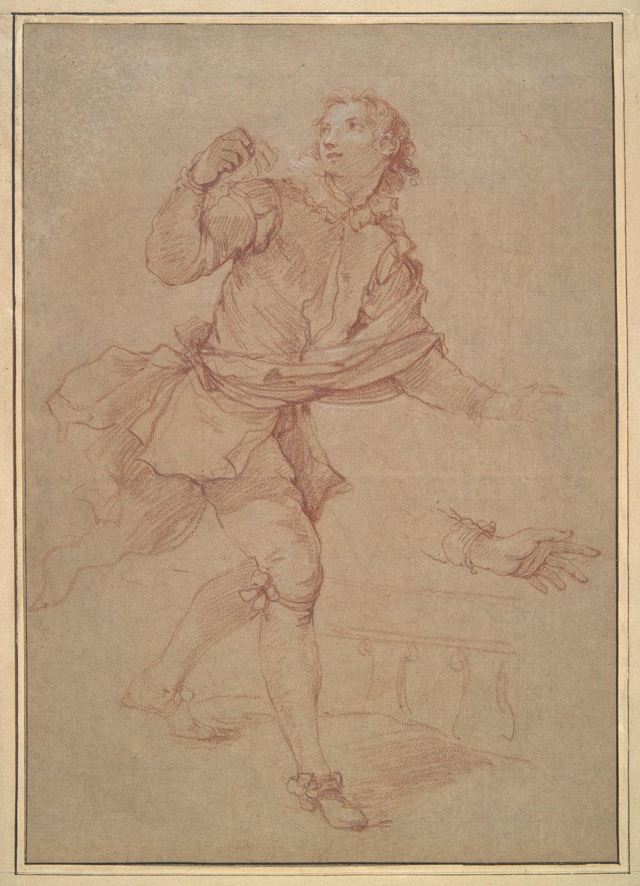 Studie mladého muže, studium tapisérie, Sancho od Charles Joseph Natoire