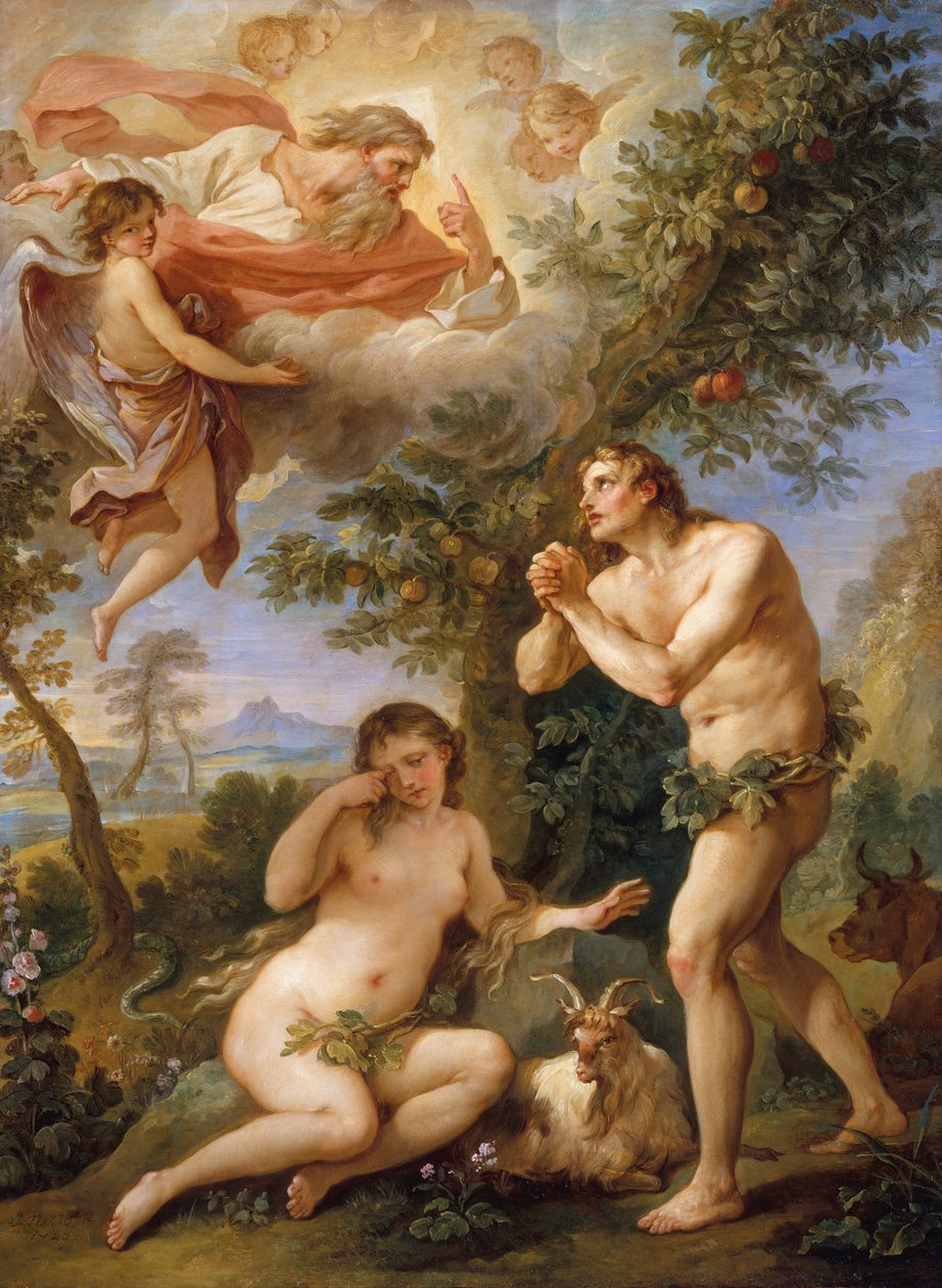Pokárání Adama a Evy, 1740. od Charles Joseph Natoire