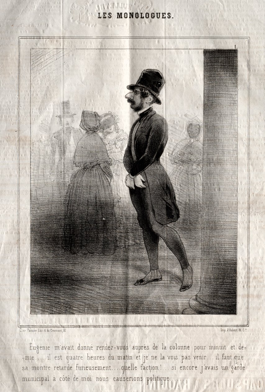 The Monology: Eugénie mi dala schůzku s rubrikou na půl půlnoci... od Charles Joseph Traviès de Villers