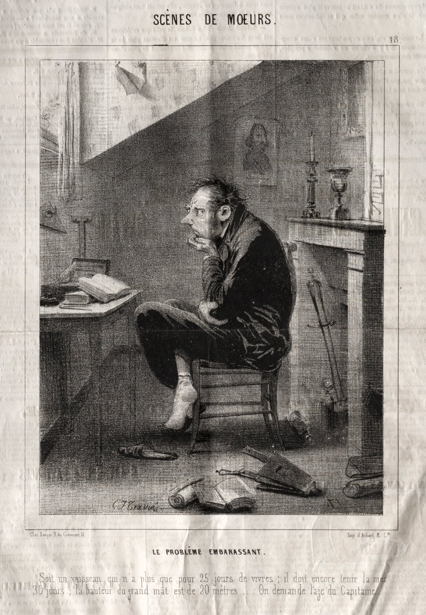 Scény chování: trapný problém.... od Charles Joseph Traviès de Villers