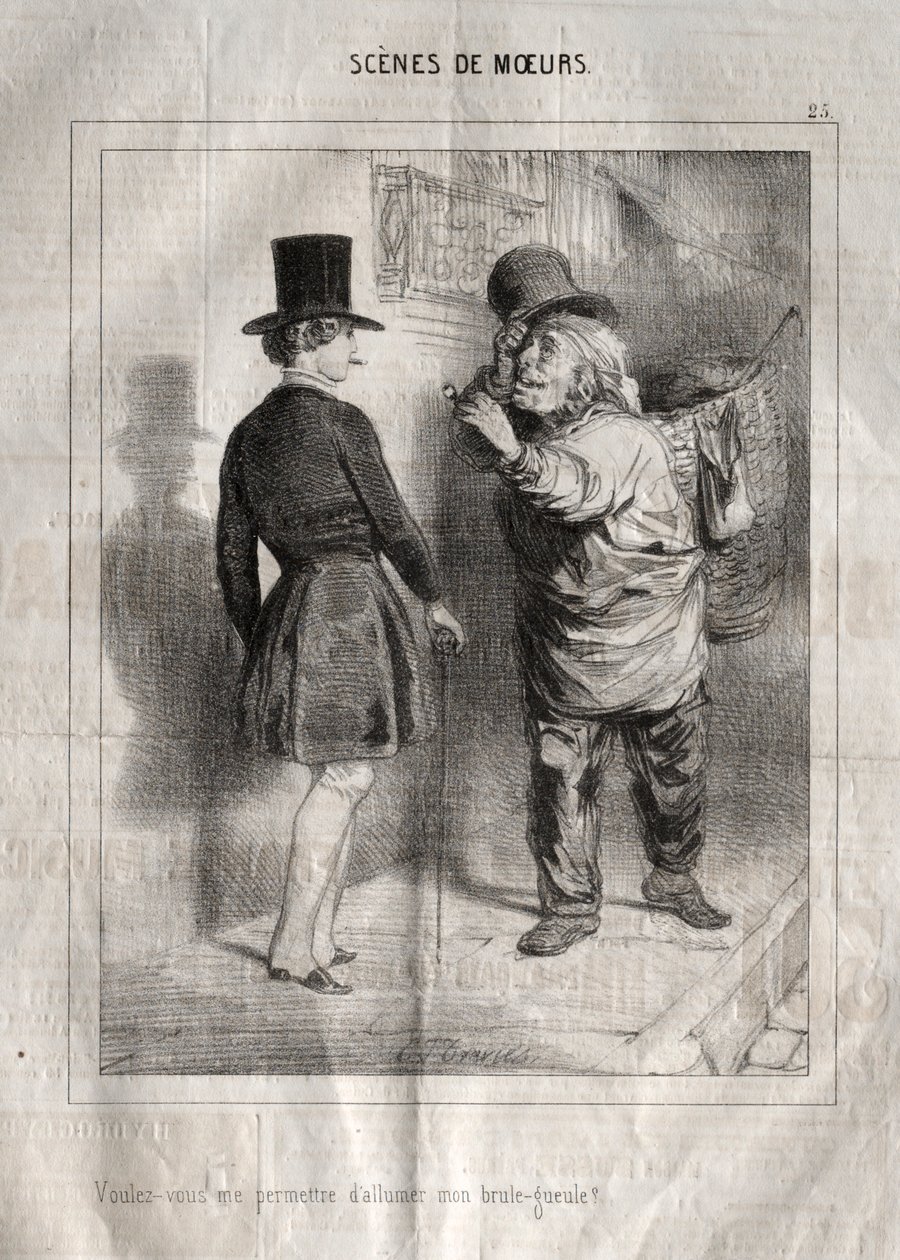 Scény chování: Dovolíte mi zapálit si hořák. od Charles Joseph Traviès de Villers