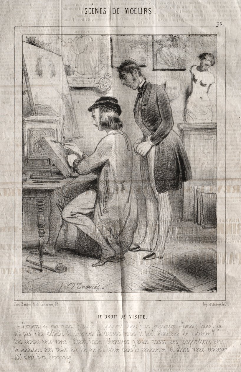 Scény chování: Právo návštěvy. Snad tě nebudu obtěžovat.... od Charles Joseph Traviès de Villers