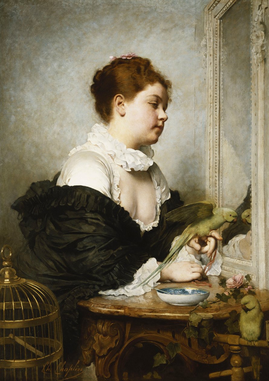 Mladá dívka s papoušky, od Charles Joshua Chaplin